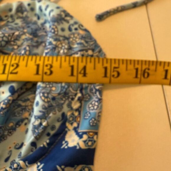 Vici Blue Paisley Sweetheart Midi Dress Size S Coastal Cowgirl - Picture 11 of 13